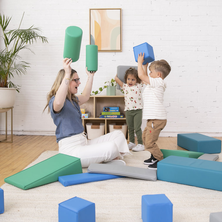 ECR4Kids SoftZone Soft Builder Blocks, Foam Shapes, Contemporary